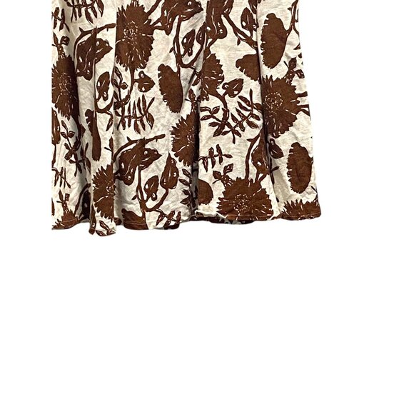 Gap Y2K (2002) Linen Floral Midi Skirt Brown Size 16 Plus Size Coastal Boho Cute - Picture 7 of 15